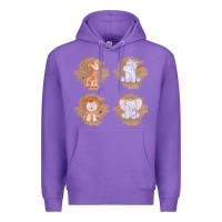 Purple Safari Baby Animal Clipart Premium Hoodie - Bettercallsaul