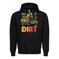 Black just a boy who loves dirt Zipper Hoodie - MaliasSmallBusiness
