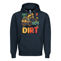 Navy just a boy who loves dirt Zipper Hoodie - MaliasSmallBusiness