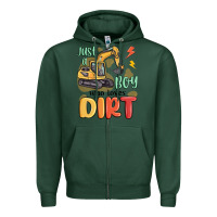 Sports Green just a boy who loves dirt Zipper Hoodie - MaliasSmallBusiness