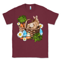 Burgundy easter bunny in basket wıth carrot and eggs Classic Tee - AdoDesignShop