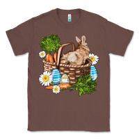 Chestnut easter bunny in basket wıth carrot and eggs Classic Tee - AdoDesignShop