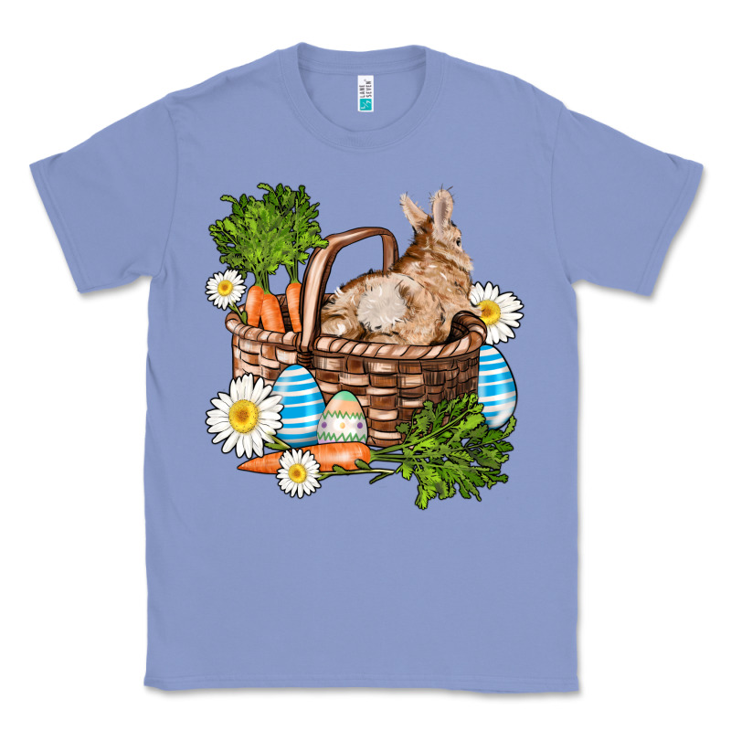 Easter Bunny In Basket Wıth Carrot And Eggs Classic Tee by AdoDesignShop | Teevron