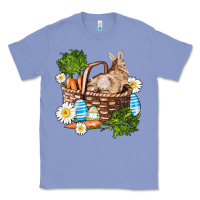 Colony Blue easter bunny in basket wıth carrot and eggs Classic Tee - AdoDesignShop
