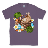 Lavender easter bunny in basket wıth carrot and eggs Classic Tee - AdoDesignShop