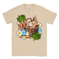 Mushroom easter bunny in basket wıth carrot and eggs Classic Tee - AdoDesignShop