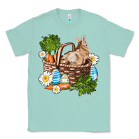 Seafoam easter bunny in basket wıth carrot and eggs Classic Tee - AdoDesignShop