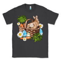 Smoke easter bunny in basket wıth carrot and eggs Classic Tee - AdoDesignShop