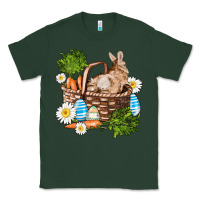 Sports Green easter bunny in basket wıth carrot and eggs Classic Tee - AdoDesignShop