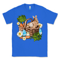 True Royal easter bunny in basket wıth carrot and eggs Classic Tee - AdoDesignShop