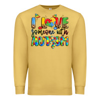 Antique Gold i love someone with autism Premium Sweatshirt - LillyAllenDesigns