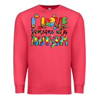 Cardinal i love someone with autism Premium Sweatshirt - LillyAllenDesigns
