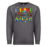 Charcoal Heather i love someone with autism Premium Sweatshirt - LillyAllenDesigns