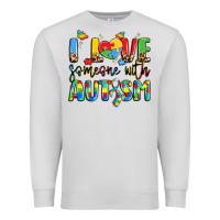 Dove Grey i love someone with autism Premium Sweatshirt - LillyAllenDesigns