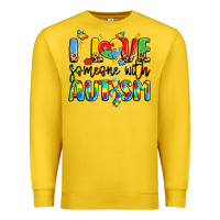 Lemon i love someone with autism Premium Sweatshirt - LillyAllenDesigns