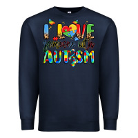 Navy i love someone with autism Premium Sweatshirt - LillyAllenDesigns