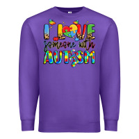 Purple i love someone with autism Premium Sweatshirt - LillyAllenDesigns