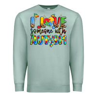 Seafoam i love someone with autism Premium Sweatshirt - LillyAllenDesigns