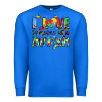 True Royal i love someone with autism Premium Sweatshirt - LillyAllenDesigns