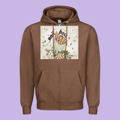 Nail Boss Zipper Hoodie Designed By Maliassmallbusiness