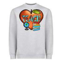 Heather Grey teach heart Heavyweight Sweatshirt - JahusDesignShop