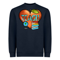 Navy teach heart Heavyweight Sweatshirt - JahusDesignShop