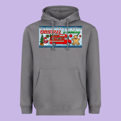 Christmas Is Coming License Plate Heavyweight Hoodie Designed By Bundleandbundleshop