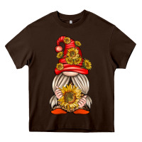 Chocolate Brown western gnome with sunflowers Heavy Core Tee - texasbilliewilder