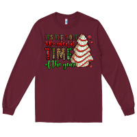 Burgundy it's the most wonderful time of the year christmas tree cake Long Sleeve Tee - Jasminsmagicworld