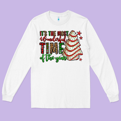 It's The Most Wonderful Time Of The Year Christmas Tree Cake Long Sleeve Tee Designed By Jasminsmagicworld