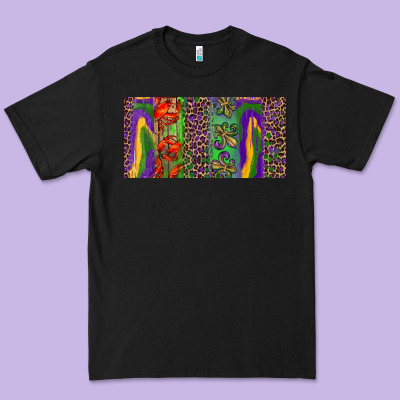 Premium Tee Mardi gras brushstrokes crawfish fleur de lis