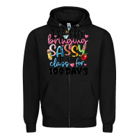 Black 100 days of school Zipper Hoodie - MaliasSmallBusiness