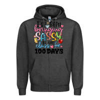 Charcoal Heather 100 days of school Zipper Hoodie - MaliasSmallBusiness
