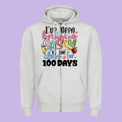 100 Days Of School Zipper Hoodie Designed By Maliassmallbusiness
