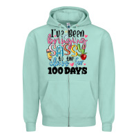 Seafoam 100 days of school Zipper Hoodie - MaliasSmallBusiness