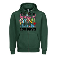 Sports Green 100 days of school Zipper Hoodie - MaliasSmallBusiness