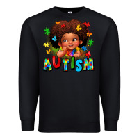 Black autism afro girl Premium Sweatshirt - LillyAllenDesigns