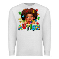 Oatmeal Heather autism afro girl Premium Sweatshirt - LillyAllenDesigns