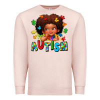 Pale Pink autism afro girl Premium Sweatshirt - LillyAllenDesigns