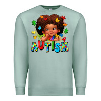 Seafoam autism afro girl Premium Sweatshirt - LillyAllenDesigns