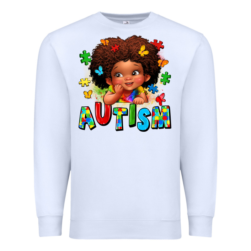 Autism Afro Girl Premium Sweatshirt by LillyAllenDesigns | Teevron