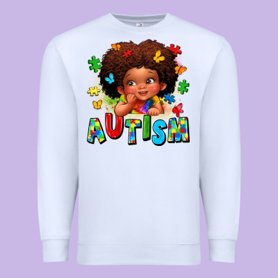 Autism Afro Girl Premium Sweatshirt Designed By Lillyallendesigns