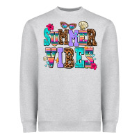 Heather Grey summer vibes Heavyweight Sweatshirt - AdoDesignShop