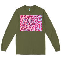 Army Green leopard background pink shimmer 3200x2400 Long Sleeve Tee - AdoDesignShop