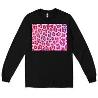 Black leopard background pink shimmer 3200x2400 Long Sleeve Tee - AdoDesignShop