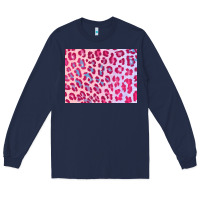Navy leopard background pink shimmer 3200x2400 Long Sleeve Tee - AdoDesignShop