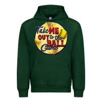 Forest Green take me out to the ball game softball Urban Hoodie - CowGirlArtShop