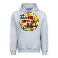 Heather Grey take me out to the ball game softball Urban Hoodie - CowGirlArtShop