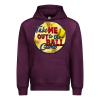 Mauve Wine take me out to the ball game softball Urban Hoodie - CowGirlArtShop