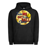 Pigment Black take me out to the ball game softball Urban Hoodie - CowGirlArtShop